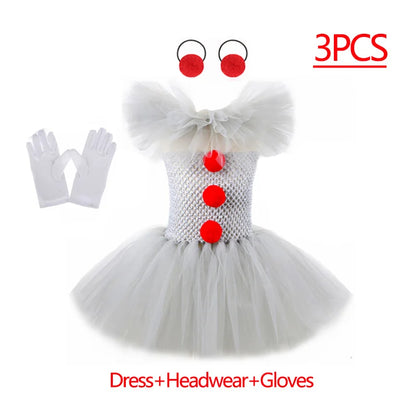Kids Halloween 2025 Gray Joker Cosplay Outfit