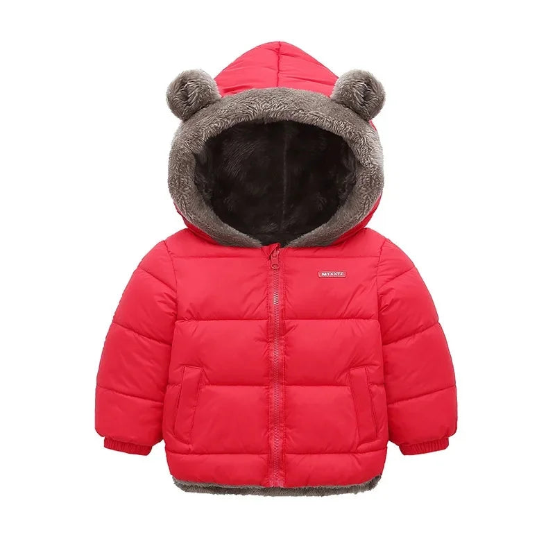 Warm 2Pcs Winter Clothes – Hooded Fleece Coat + Pants for Kids