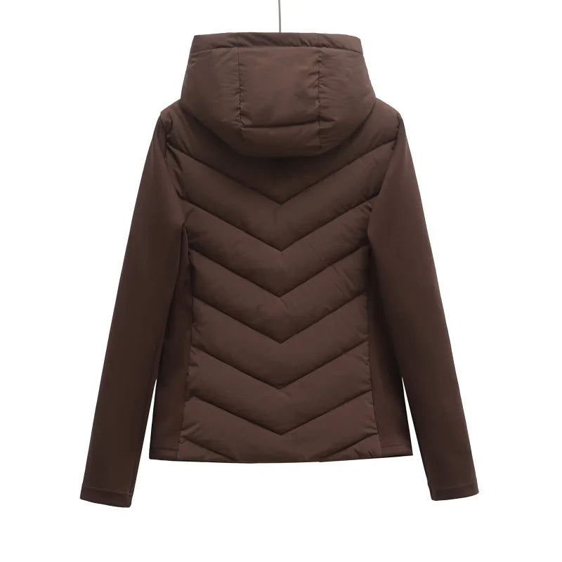 Stylish Warmth: Hooded Patchwork Cotton Jacket