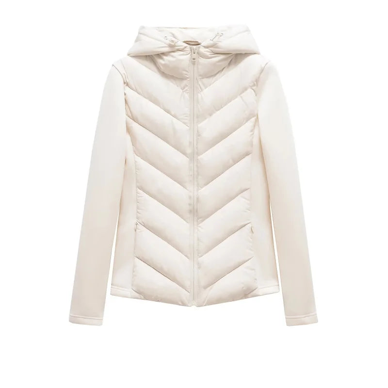 Stylish Warmth: Hooded Patchwork Cotton Jacket