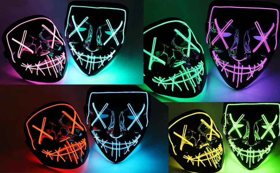 Halloween LED Mask – Poptrend Light-Up Scary Costume Accessory