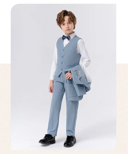 Boys’ Formal Suit Set – Spring/Summer Wedding Outfit (Ages 1–14)