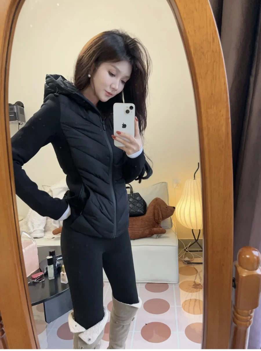 Stylish Warmth: Hooded Patchwork Cotton Jacket