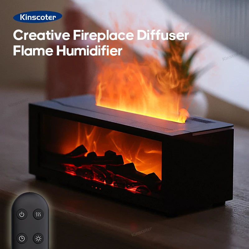 Colorful Flame Aroma Diffuser & Humidifier - 150ml, Auto-Off, Remote Control for Home & Bedroom