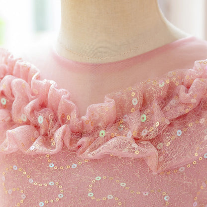 Girls’ Formal Lace Dress – High-End Embroidery for Flower Girl