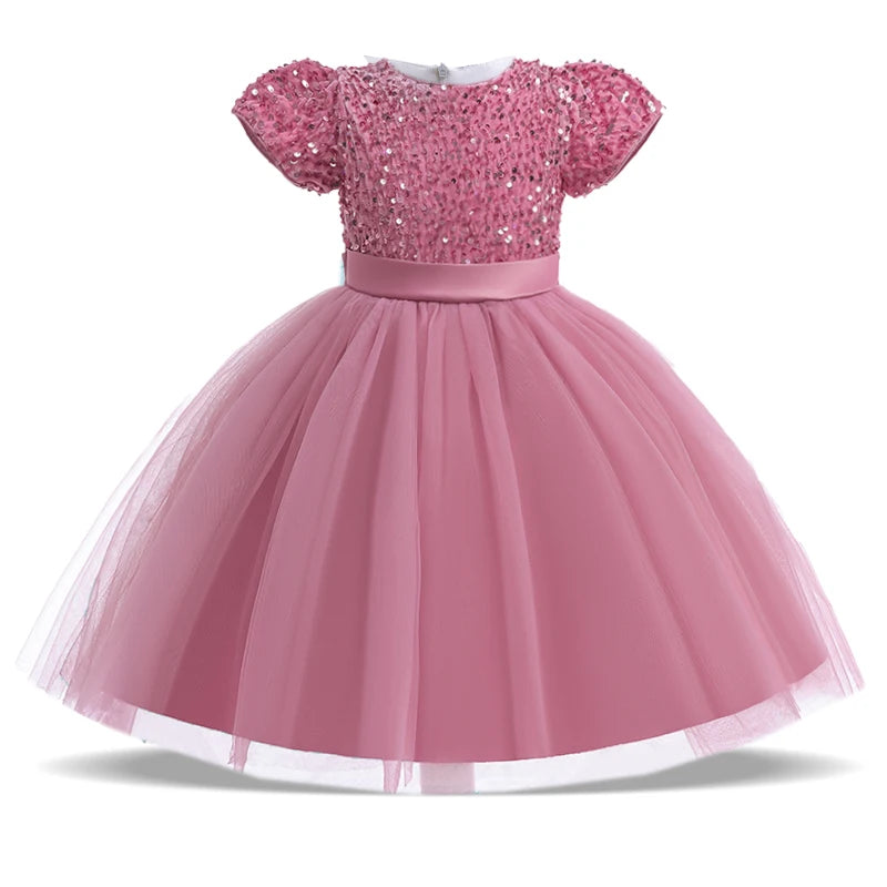 Princess Girls’ Sequined Bow Dress – Birthday