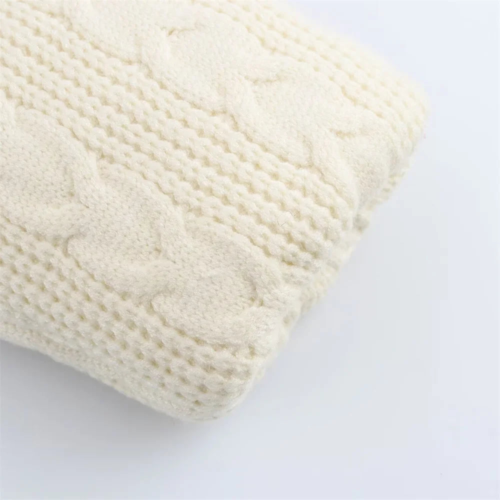 Cozy High Collar Knitted Cotton Jacket