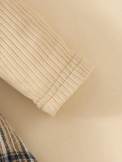 Cute Baby Girl Long Sleeve Plaid Romper