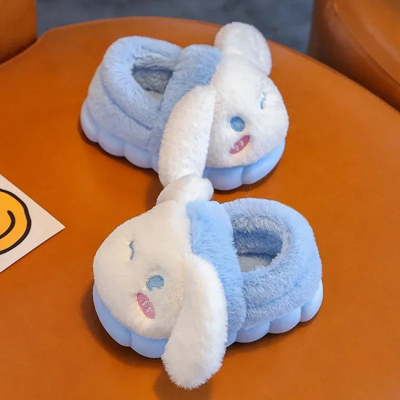 Cartoon Heel Cover Slippers – Winter Warm