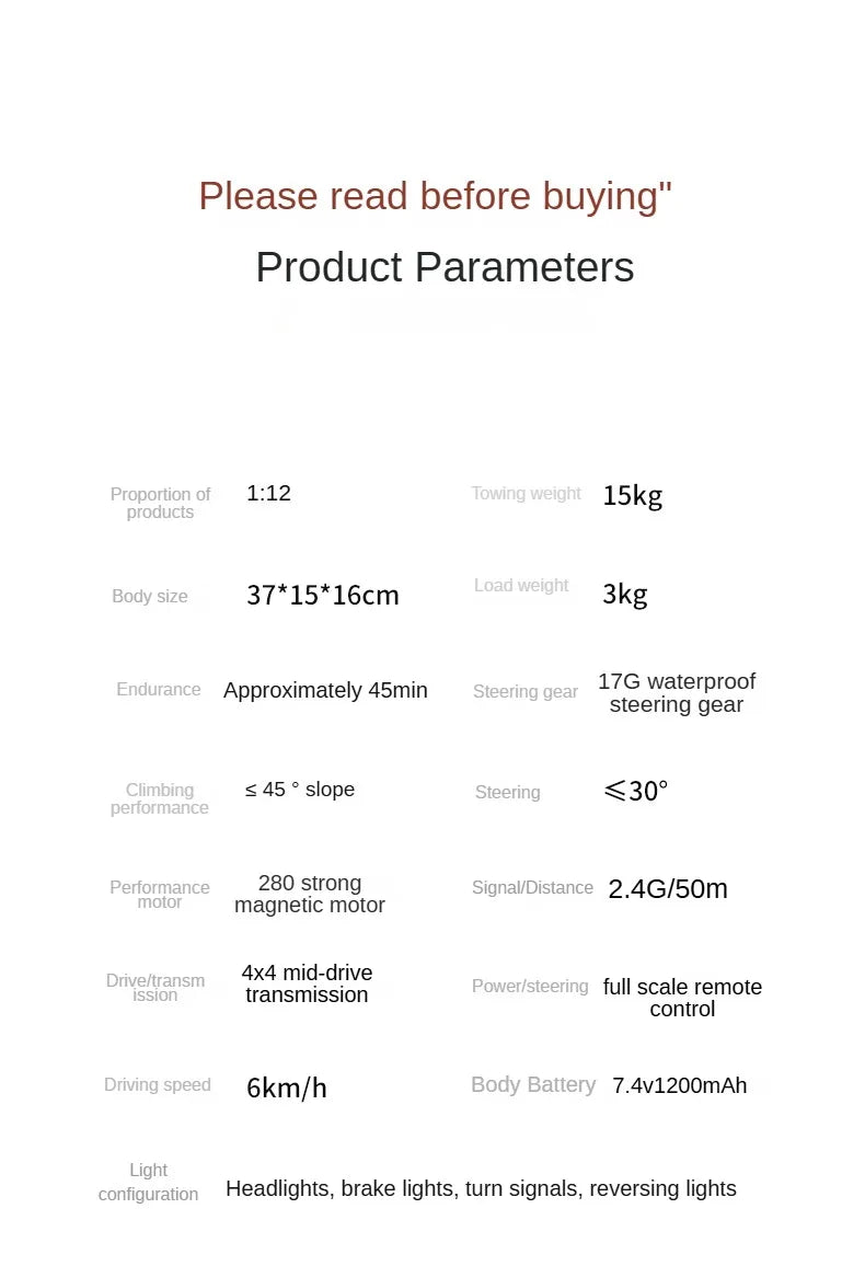 RC Pickup Truck MN82 – 1/12 Scale 4WD Off-Road Toy Car