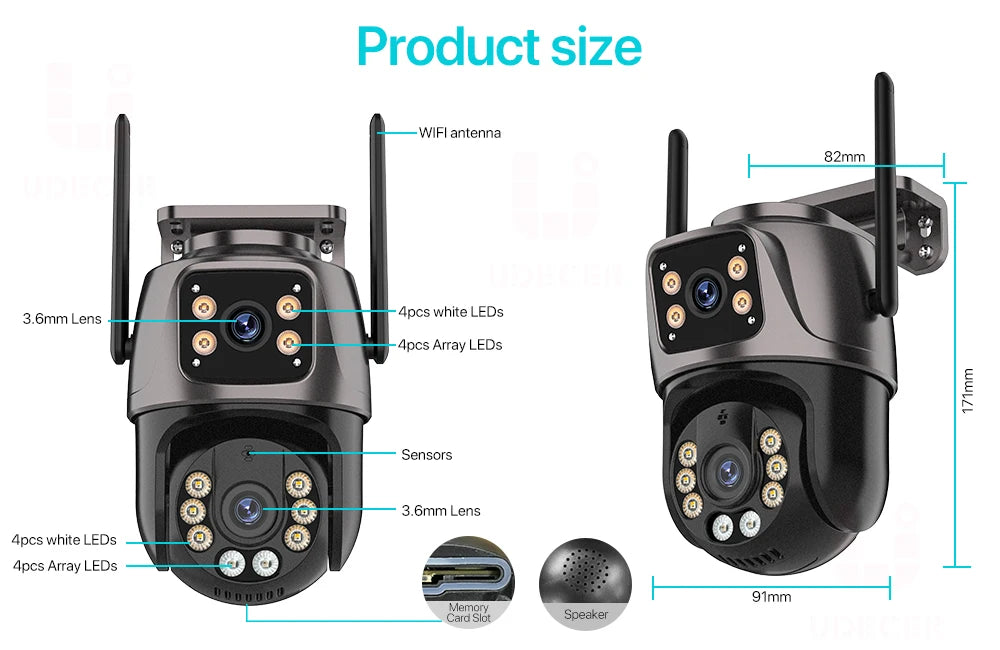 4K 8MP Dual-Lens PTZ WiFi Camera | AI Tracking Outdoor CCTV