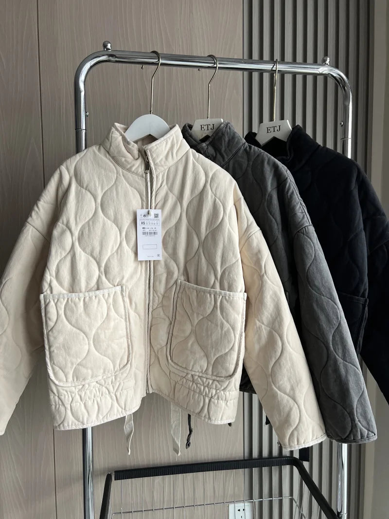 High Collar Quilted Coat – Retro Meets Modern