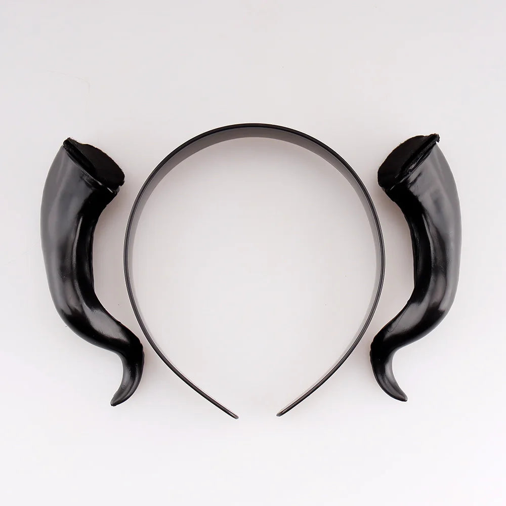 Black Queen Witch Horns Headpiece - Devilish Headdress for Halloween & Cosplay