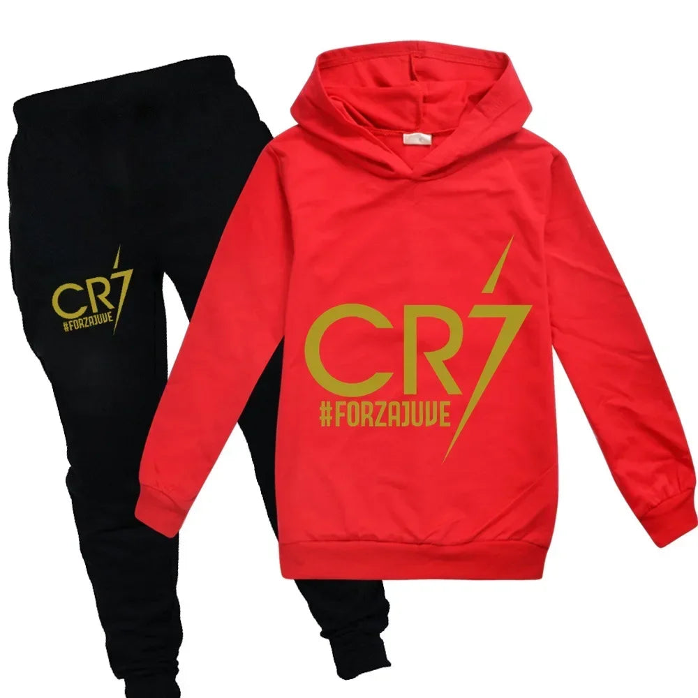 Kids' CR7 Hoodie & Pants Set: Sporty Style for Young Fans