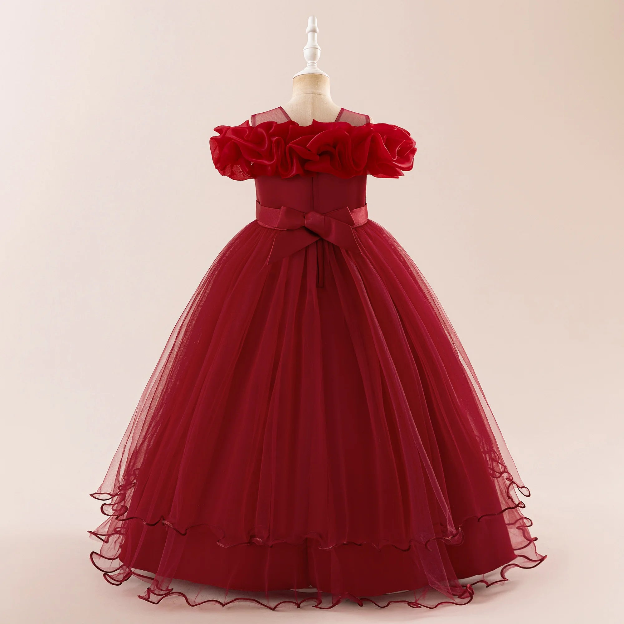 Prom & Party Dress – Girls Floral Mesh Gown