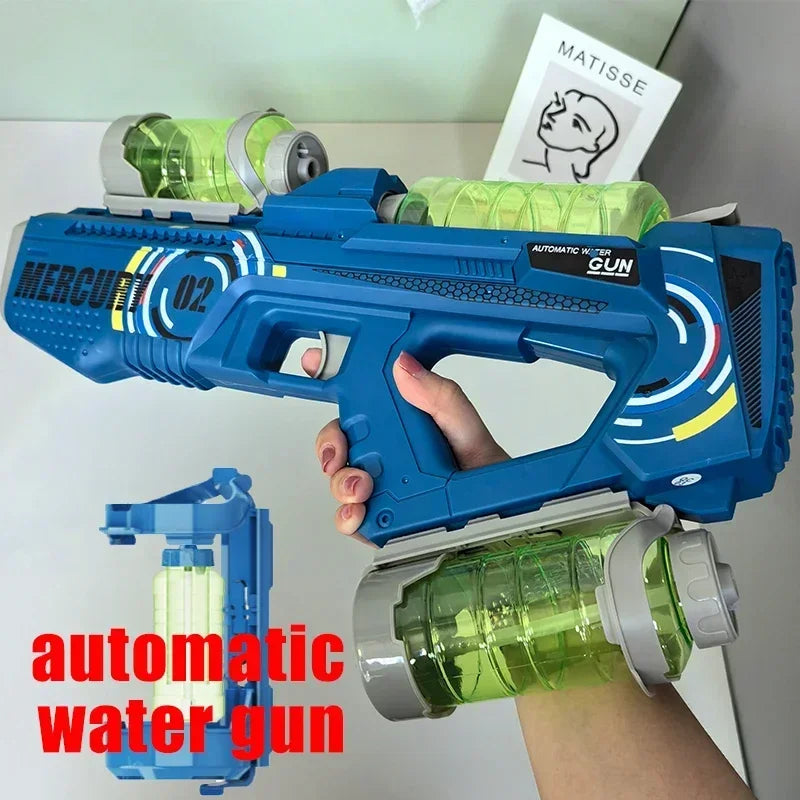 Ultra Shoppings Mercury M2 fully automatic water gun with high capacity, lighting, and sound effects for outdoor water play.