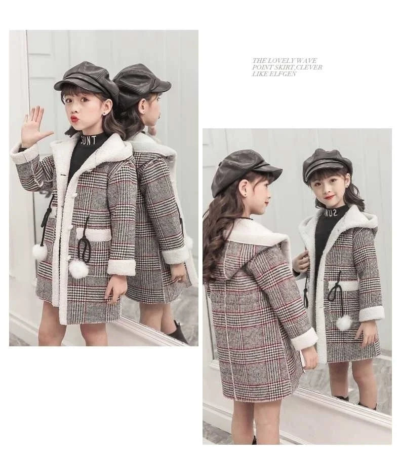Autumn/Winter Girls’ Jacket – Stylish Hairy Long Coat