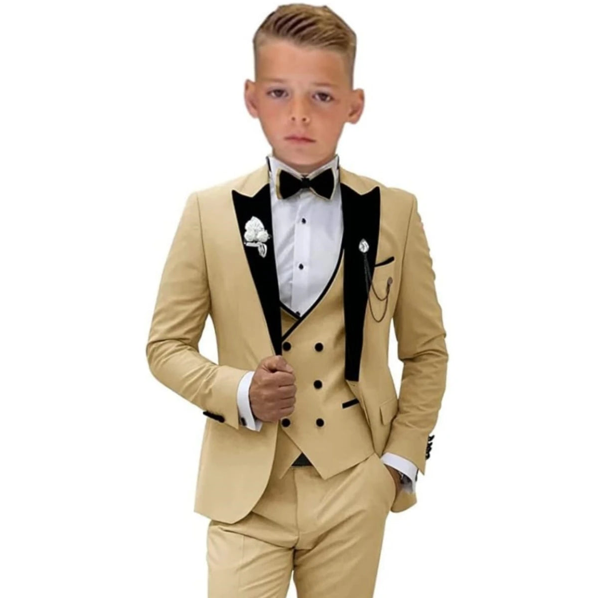 Elegant Burgundy Boy’s 3-Piece Suit – Blazer, Vest & Pants for Weddings or Photoshoots