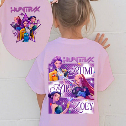 Cute Kpop Demon Hunters Shirt – Summer Short Sleeve for Boys & Girls