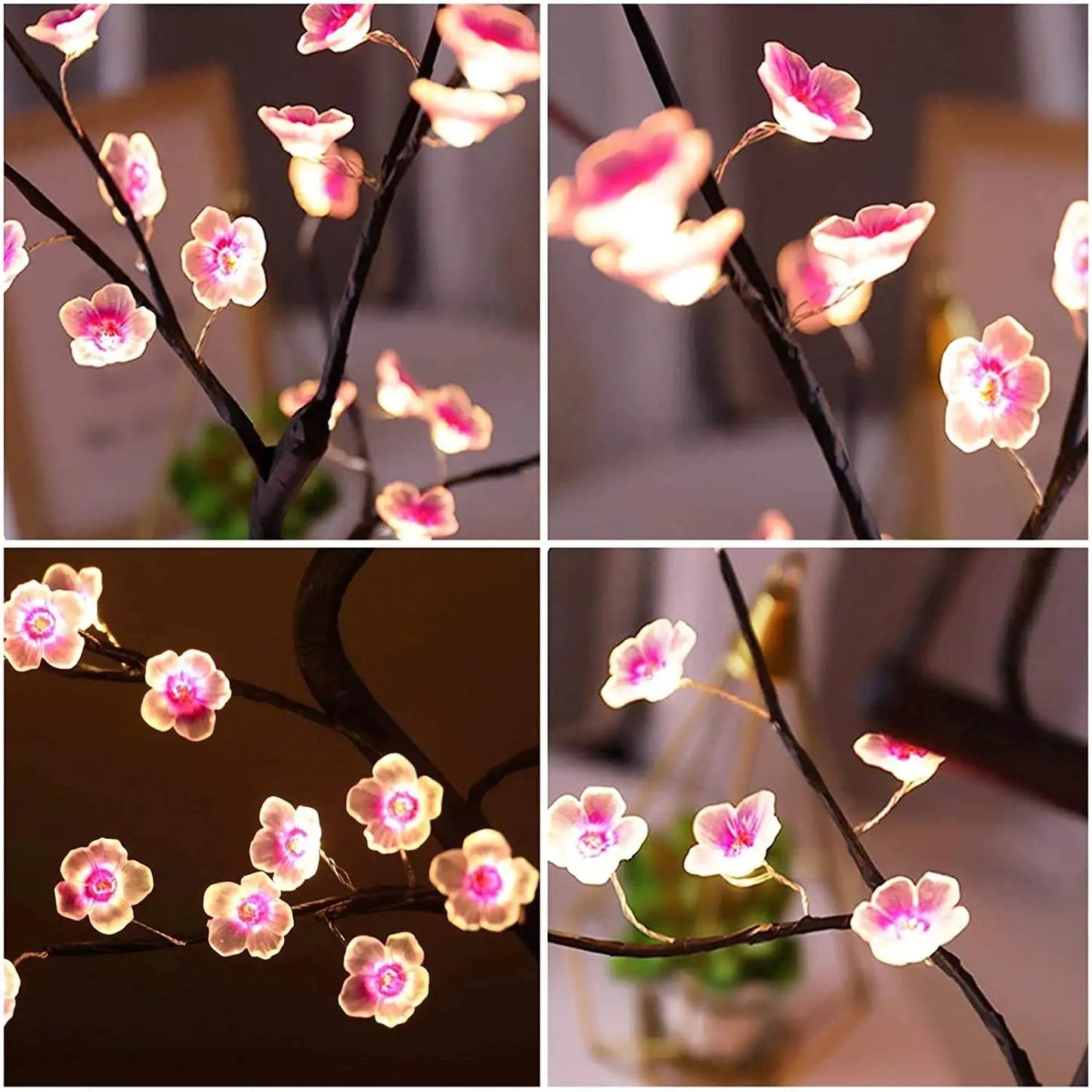 Cherry Blossom LED Tree Lamp: USB/Battery Powered, Touch Control Décor