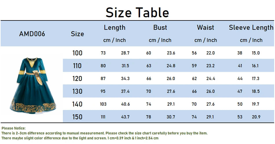 Girls’ Princess Cosplay Dress – Long Sleeve Halloween & Stage Outfit