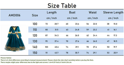 Girls’ Princess Cosplay Dress – Long Sleeve Halloween & Stage Outfit