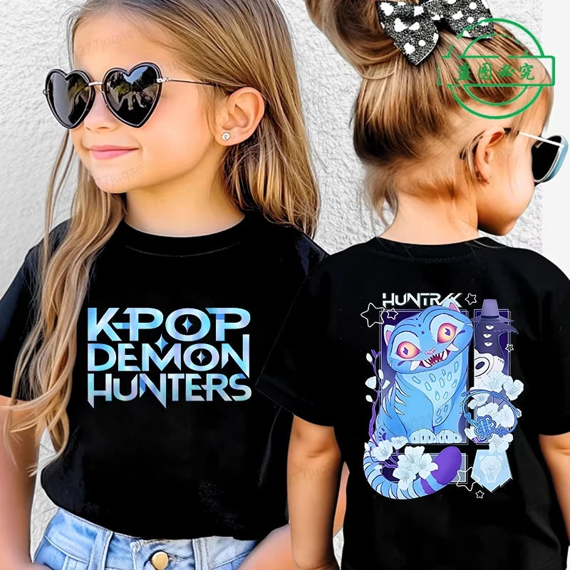 Saja Kpop Demon Hunters Boys Tee – Summer Cartoon Cotton Shirt