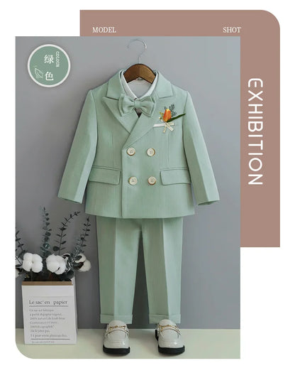 Boys’ Wedding Tuxedo Set – Formal Blazer, Pants & Bowtie Outfit