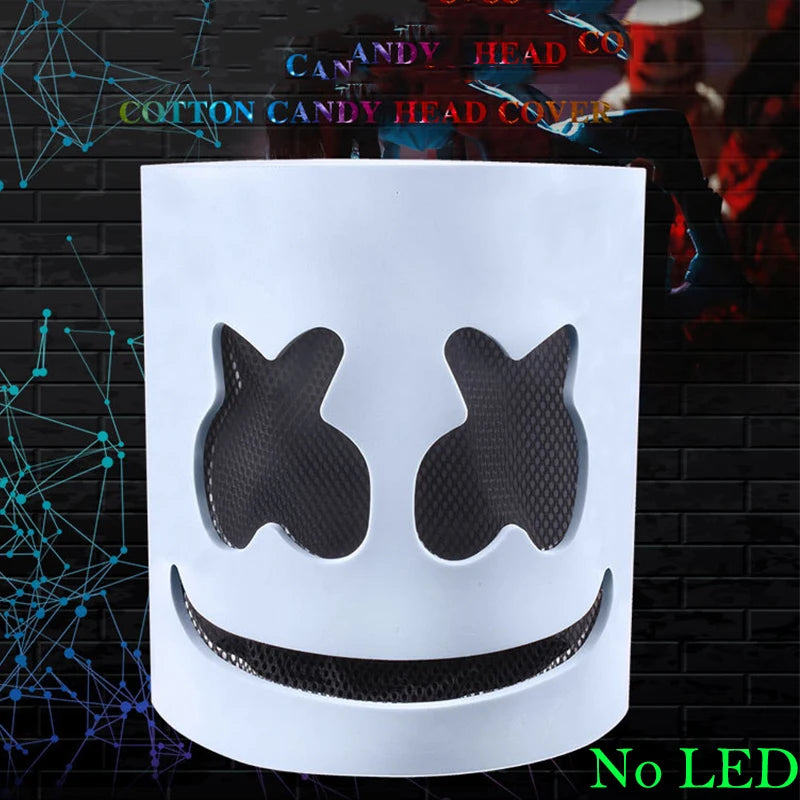 Halloween Light-Up Mask – Neon LED Marshmallow Headgear