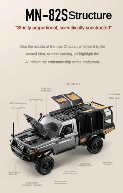 RC Pickup Truck MN82 – 1/12 Scale 4WD Off-Road Toy Car