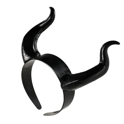 Black Queen Witch Horns Headpiece - Devilish Headdress for Halloween & Cosplay