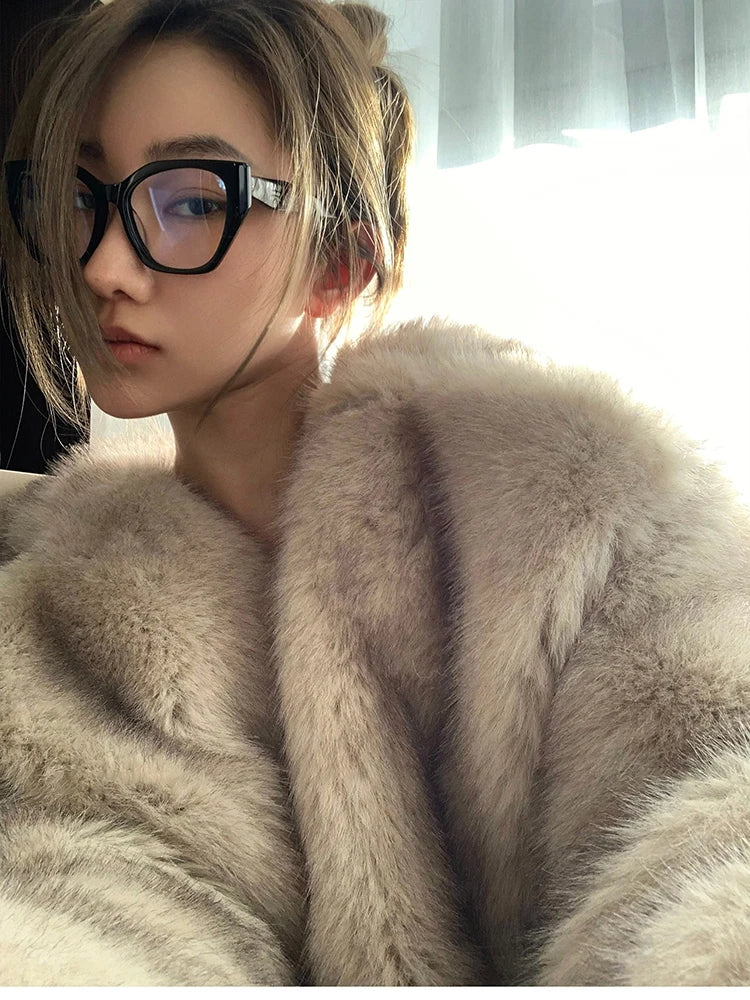 Luxury Fluffy Faux Fox Fur Jacket – Casual & Cozy