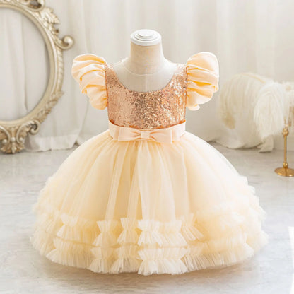 Girl Party Dress – Lace Bow Wedding Gown