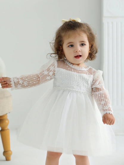 White Baby Dress for Birthday & Wedding
