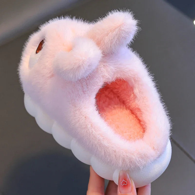 Warm Fluffy Rabbit Slippers for Boys & Girls