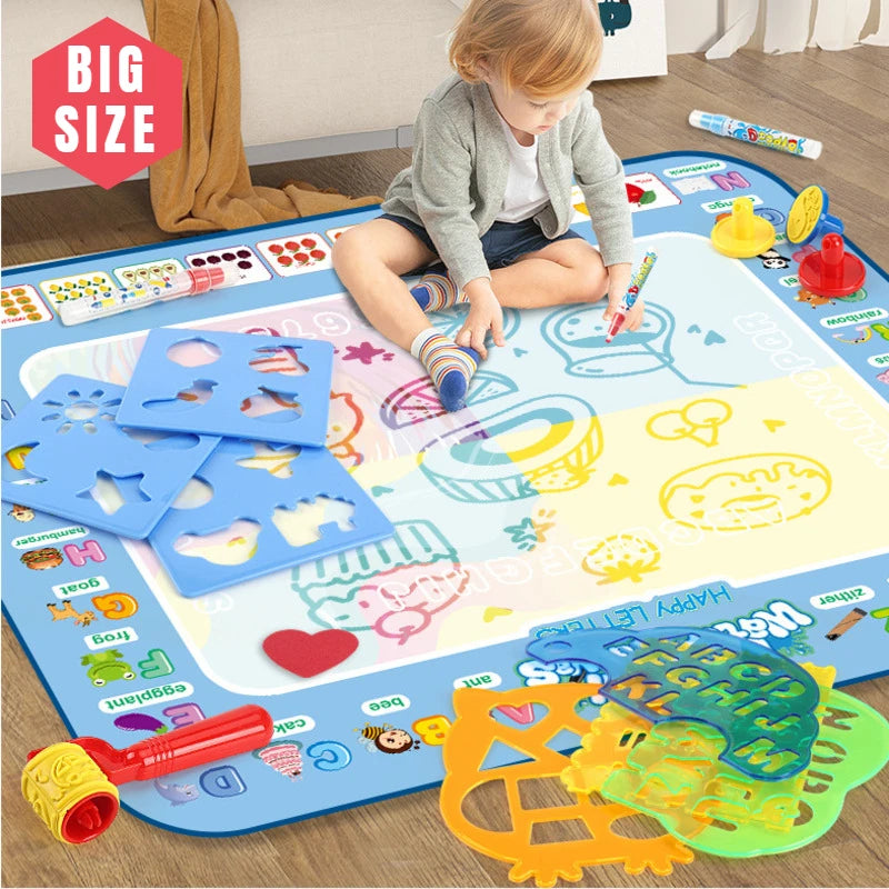 Magic Water Drawing Mat – Reusable Coloring & Doodle Board for Kids