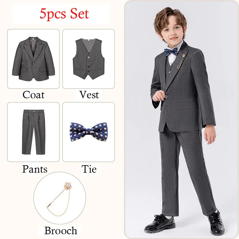 Classic Gray Suit for Boys – 1–14Y Formal & Performance Set