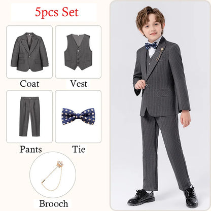 Classic Gray Suit for Boys – 1–14Y Formal & Performance Set