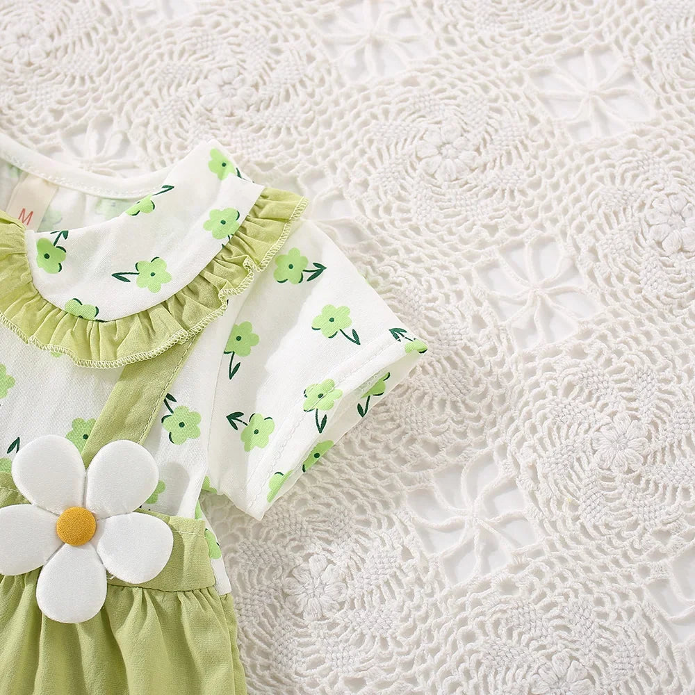 Baby Girl Flower Print Shoulder Strap Dress