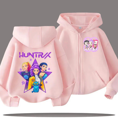 Kpop Demon Hunters Cartoon Jacket – Stylish Hoodie for Children