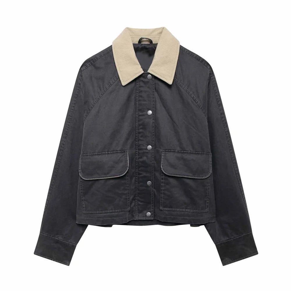 Chic Contrast Splice Jacket – Autumn/Winter 2025