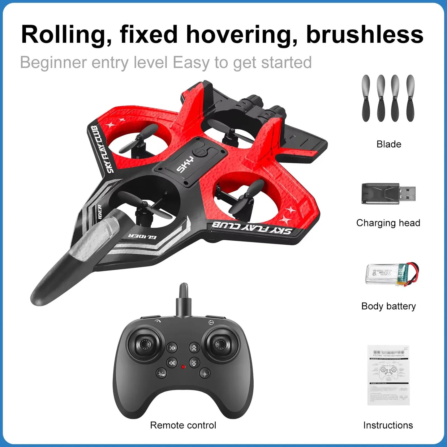 RC Helicopter Toy – 4-Motor Stable Foam Glider for Boys & Girls