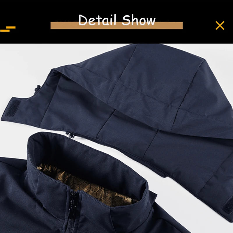 Men’s Solid Color Winter Jacket – Fleece Lined & Windproof