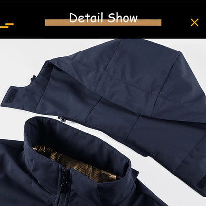 Men’s Solid Color Winter Jacket – Fleece Lined & Windproof