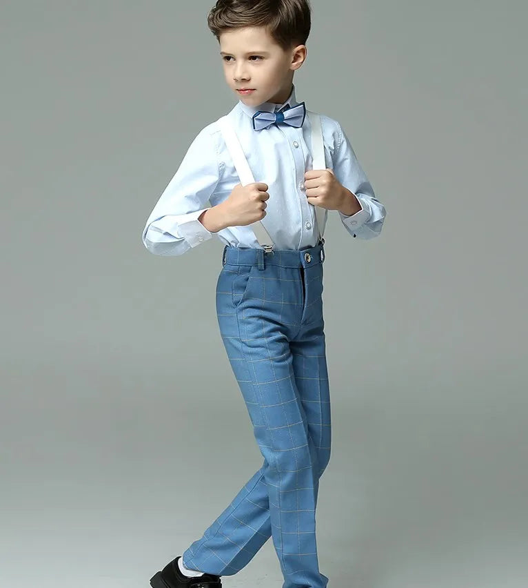 Boys’ 4-Piece Summer Suit – Vest, Shirt, Pants & Bowtie for Weddings