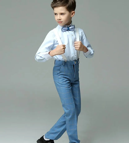 Boys’ 4-Piece Summer Suit – Vest, Shirt, Pants & Bowtie for Weddings