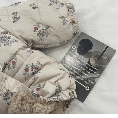 Winter Coat for Baby Girls – Thicken Floral Parka