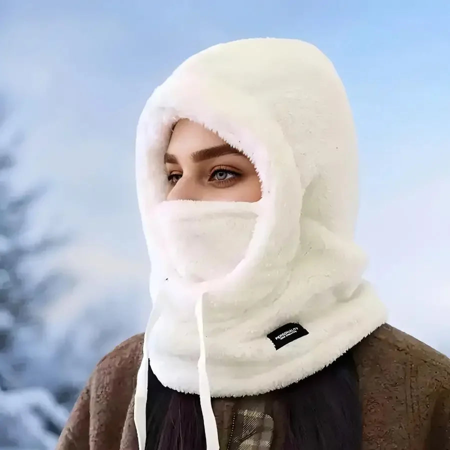Winter Face Cover Hat with Fleece Sherpa Lining