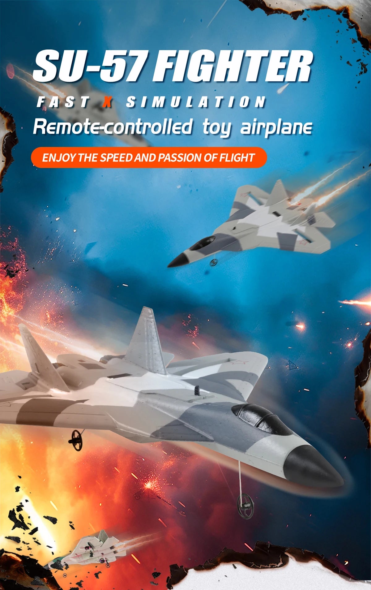 2.4G RC Foam Aircraft SU-35 – Fighter Jet Glider Toy for Kids