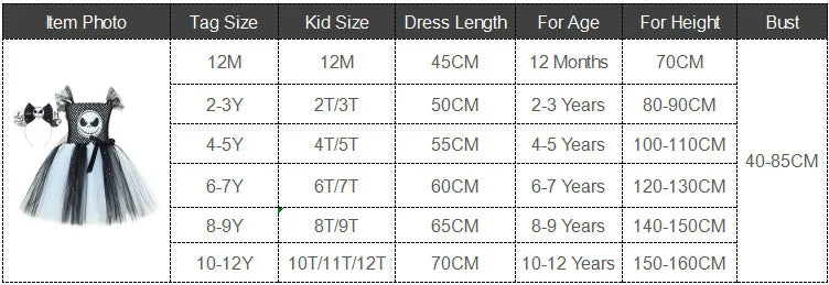 Kids Skeleton Halloween Tutu Dress – Black & White Outfit